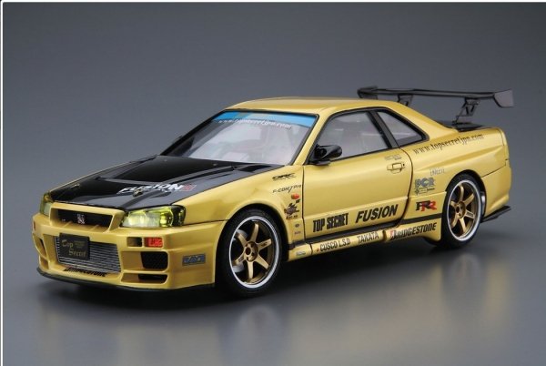 Aoshima 05984 1/24 TC#15 TopSecret BNR34 Skyline GT-R '02 (Nissan)