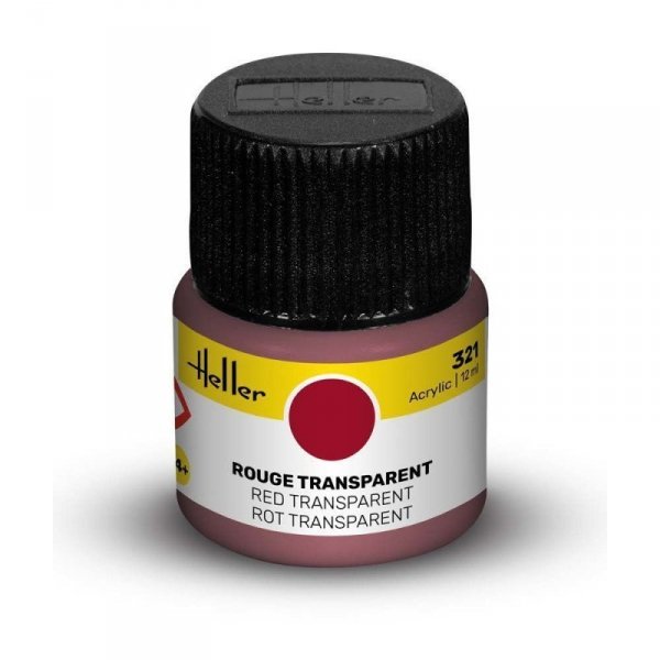 Heller Acrylic Paint 321 Red Transparent 12 ml