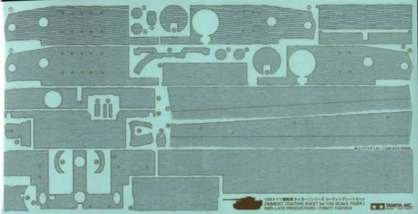 Tamiya 12647 1/35 TigerI Mid-Late Zim Sheet