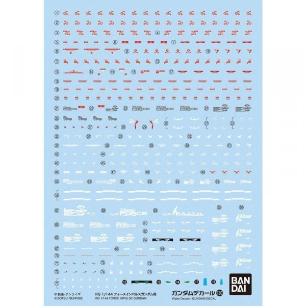 Bandai 62163 GUNDAM DECAL 130 RG 1/144 FORCE IMPULSE GUNDAM GUN62163 ID [  ]