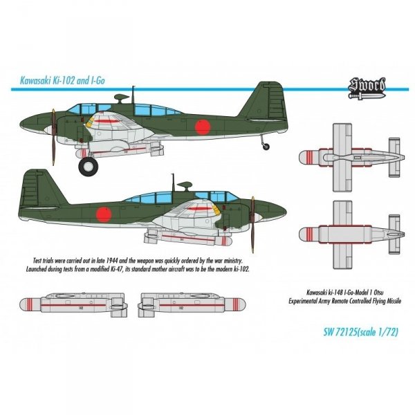 Sword 72125 Ki-102a Randy and I-Go rockets 1/72