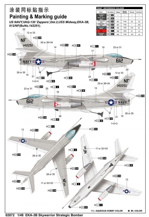 Trumpeter 02872 Eka-3B Skywarrior Strategic Bomber