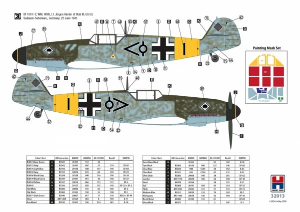 Hobby 2000 32013 Bf 109 F-2 Eastern Front 1/32 (Hasegawa+Cartograf)