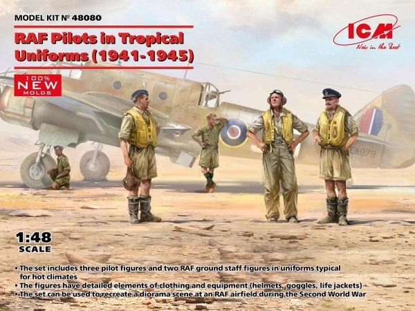 ICM 48080 RAF Pilots in Tropical Uniforms (1941-45) 1/48