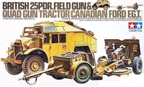 Tamiya 35044 Br. 25 PDR. Gun &amp; Quad Tractor 1/35