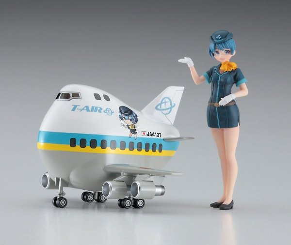 Hasegawa SP465-52265 Egg Girls Collection 12 Sara Mayuki (CA) w/Airliner 1:20 Figure &amp; Egg Plane