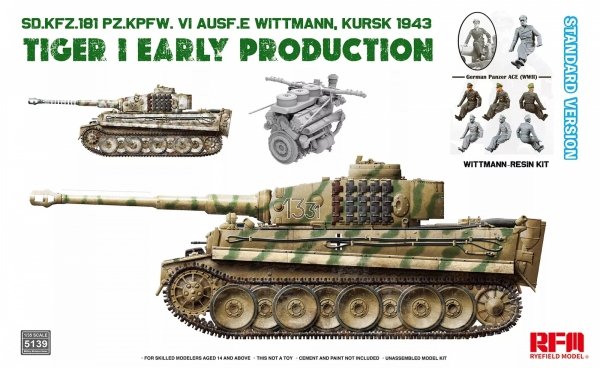 RFM 5139 Tiger I Early Production Wittmann Kursk 1943 Standard Version 1/35