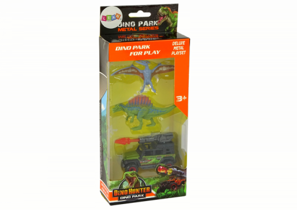 Dinozaury Figurki Zestaw Auto Rakieta Pomarańczowy