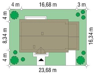 Projekt domu Słoneczny z garażem pow.netto 135,67 m2