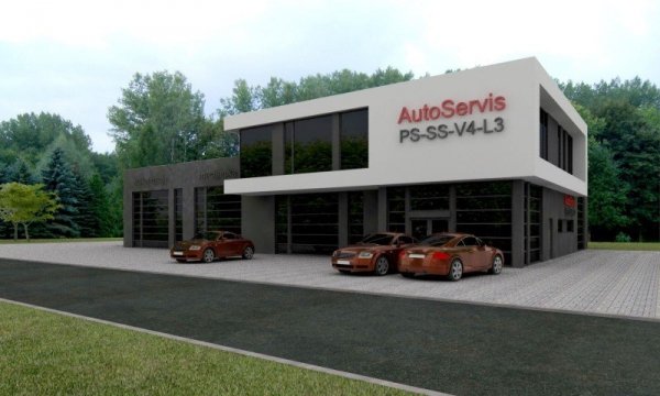 Projekt warsztatu samochodowego wraz ze stacją kontroli pojazdów TIR PS-SS-V4-L3 pow. 735.00 m2