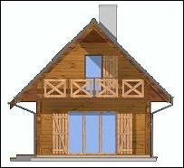 Projekt domu Sosenka drewniana pow.netto 53,4 m2