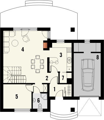 Projekt domu LIMBA z garażem 1-stanowiskowym 136 m2