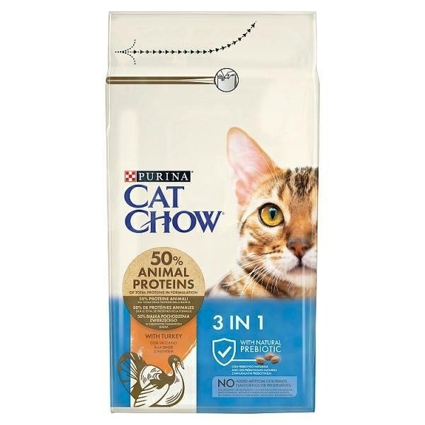 Purina Cat Chow 3w1 1,5kg bogata w Indyka sucha karma dla Kotów