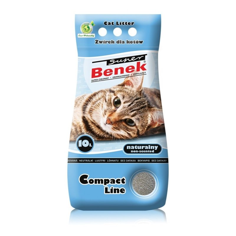 Super Benek Compact Naturalny 10l żwirek bentonitowy dla kota