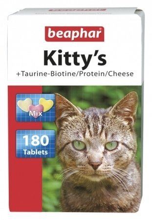 beaphar Kitty's Mix 180szt. Przysmak witaminowy z Tauryną Biotyną Proteinami Serem dla Kotów