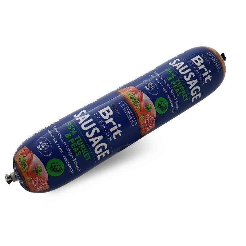 Brit Premium Sausage Turkey&amp;Peas 800g Baton z Indykiem i Groszkiem dla psów