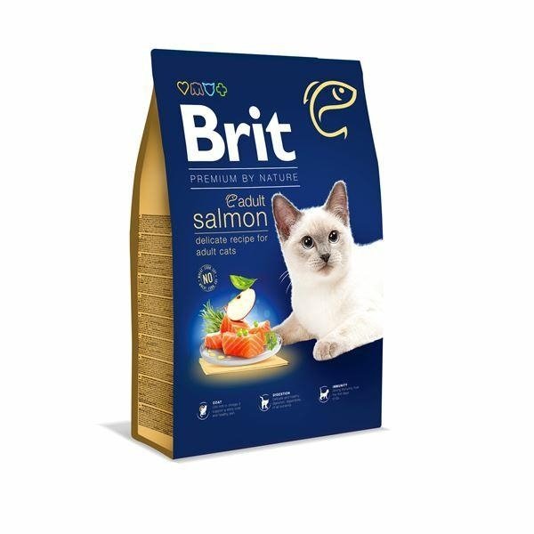Brit Premium by Nature Adult Salmon 8kg Sucha karma z Łososiem dla kotów