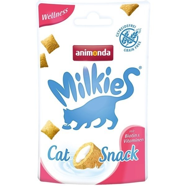 Animonda Milkies Wellness z Biotyną i WItaminami 30g Poduszeczki Przysmak dla Kotów Skóra i Futro