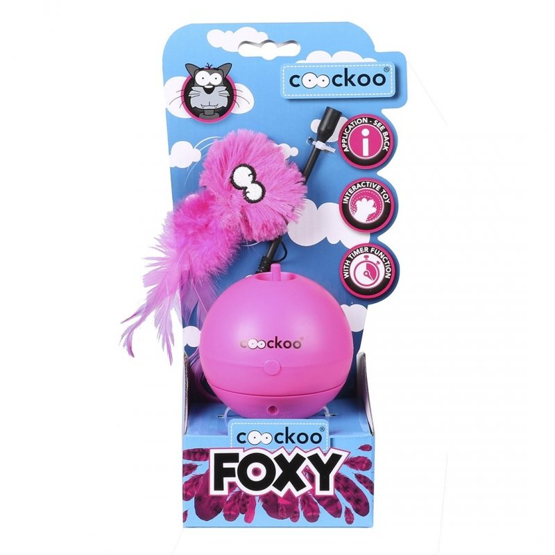 Coockoo Foxy Magic Ball Różowa interaktywna zabawka dla kota