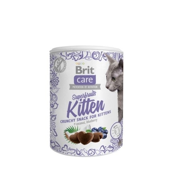 Brit Care Cat Snack Superfruits Kitten 100g chrupiące przysmaki dla Kociąt
