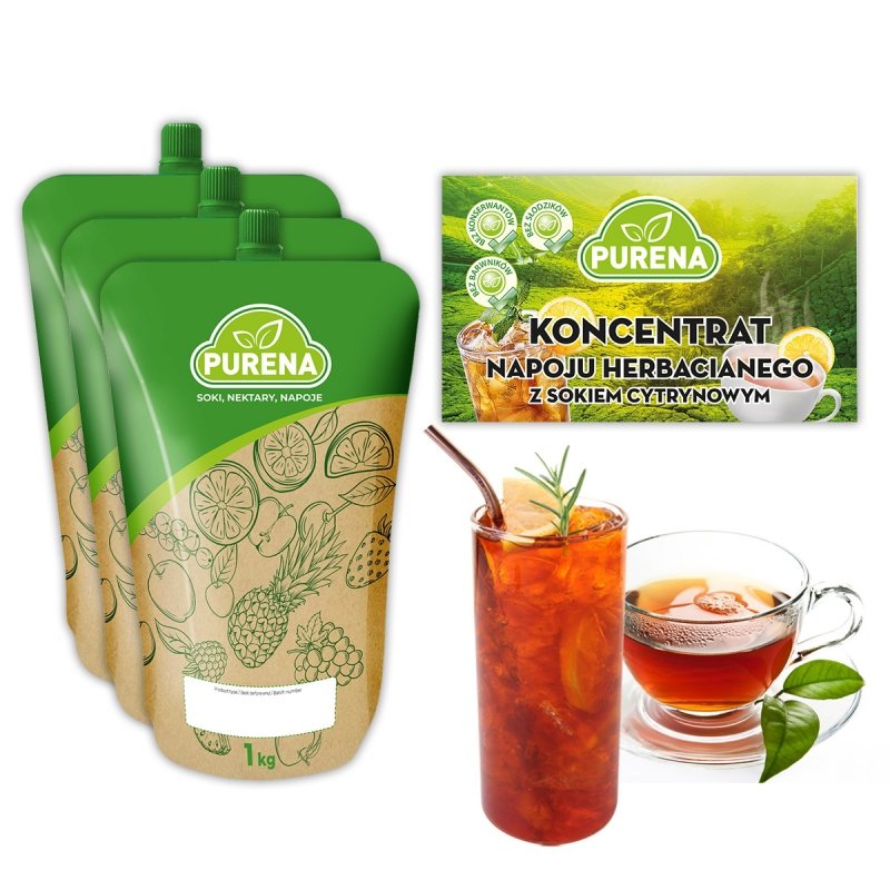 Napój herbaciany z sokiem cytrynowym ICE TEA koncentrat 3x1kg na 27l