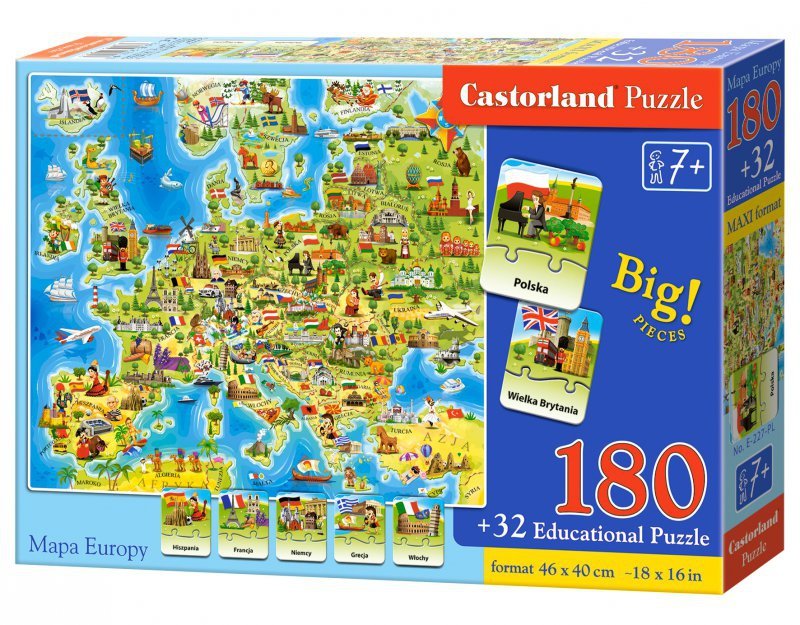Puzzle 180 Mapa Europy E-227-PL
