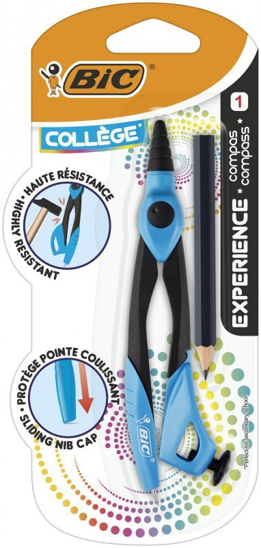 Cyrkiel z ołówkiem BIC Experience Cyrkiel blister 1szt mix kolorów