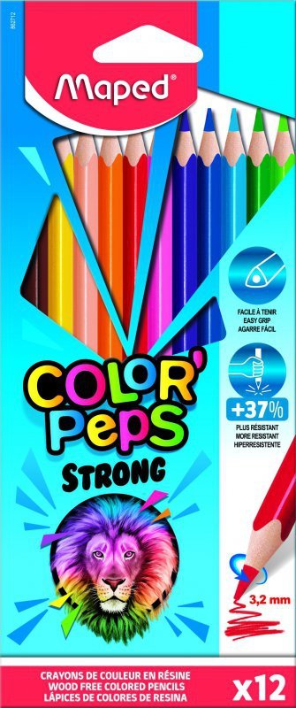 Kredki ołówkowe Maped Colorpeps Strong trójkątne 12 kolorów