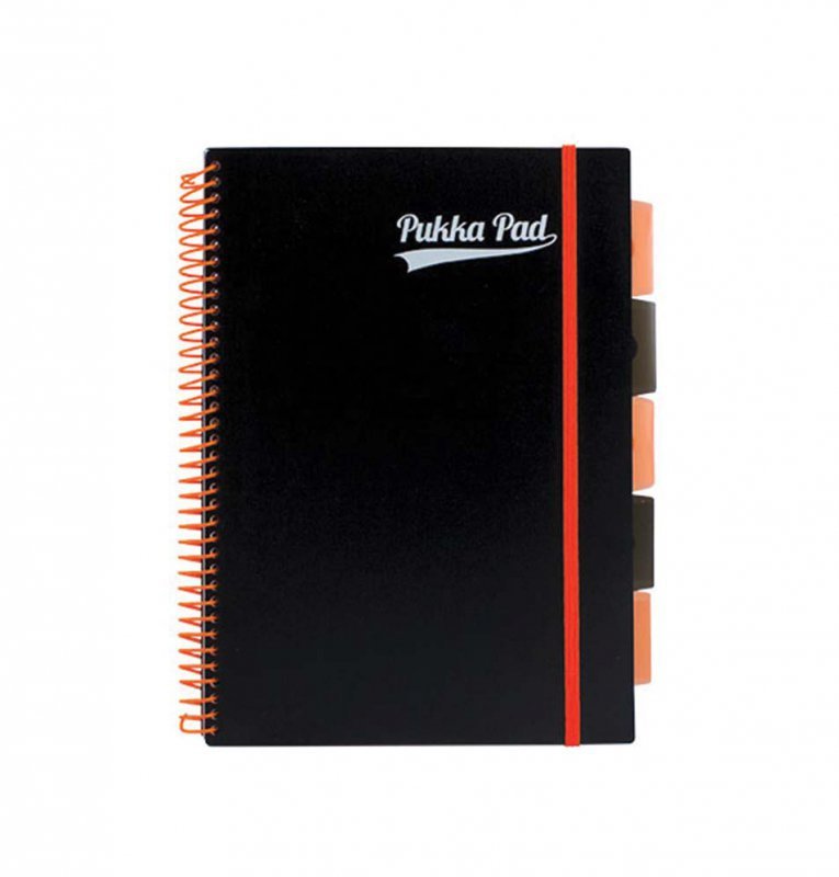 Kołozeszyt PUKKA NEON A4 PROJECT BOOK pomarańczowy, kratka