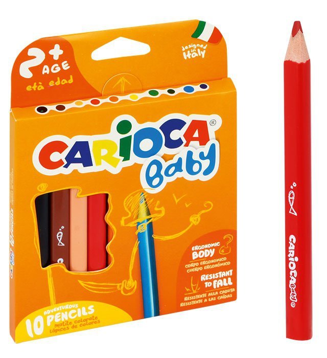 Kredki ołówkowe trójkątne Baby Carioca 10 kolorów (42819)