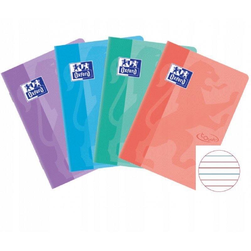 Zeszyt A5 16k podwójna linia kolorowa Oxford touch pastel mix pakiet 10 sztuk