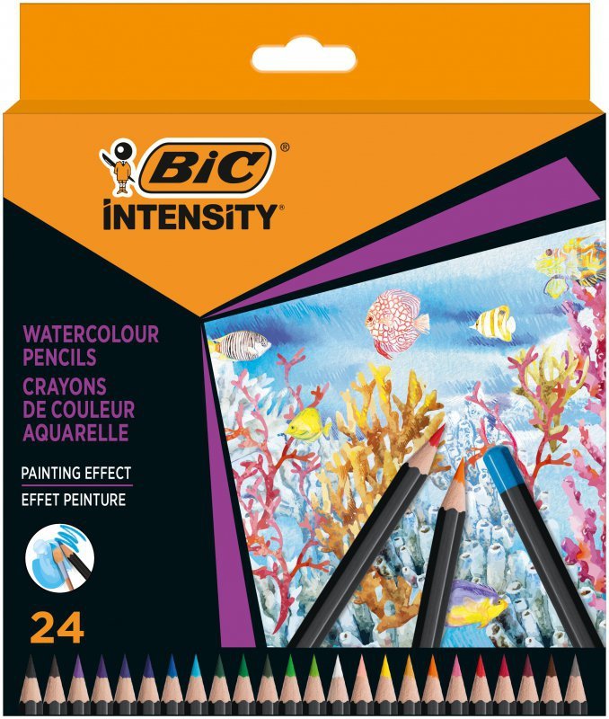 BIC Intensity Premium Watercoloour Kredki ołówkowe Pudełko 24szt