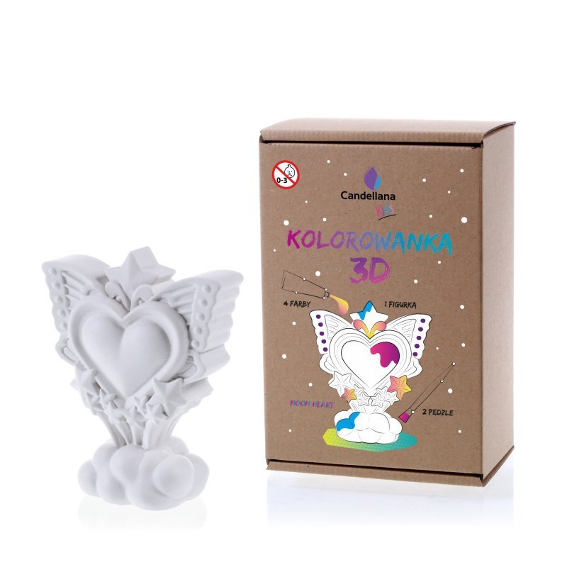 Kolorowanka 3D Moon Heart