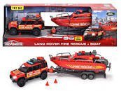 Majorette Grand Land Rover ratowniczy z przyczepką i łodzią 33,5 cm