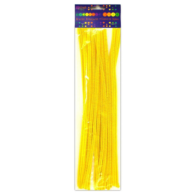 Druciki kreatywne 30 cm żółte 25 szt.
