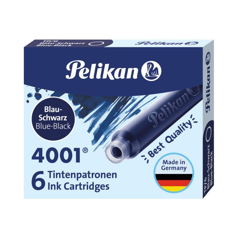 Naboje do piór krótkie niebiesko-czarne Pelikan 6 szt.