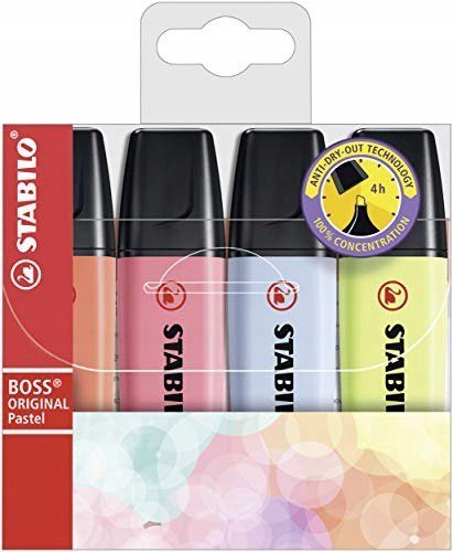 Zakreślacz STABILO BOSS ORIGINAL Pastel 4 kolory