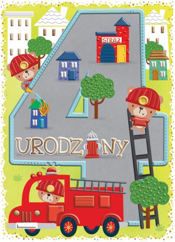Karnet B6 Straż pożarna 4 Urodziny