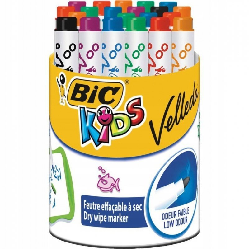 Display Marker Suchościeralny BIC KIDS Mini Velleda Kubek 24szt.