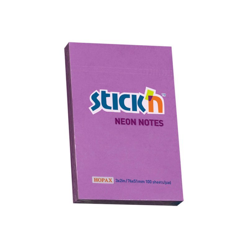 Notes samoprzylepny 76x51 mm fioletowy neon 100 kartek