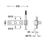 Tres B-SYSTEM Bateria termostatyczna podtynkowa 4-drożna B-system-30735401AC