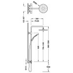 Tres BASE PLUS ZESTAW BATERII TERMOSTATYCZNEJ NAŚCIENNEJ 2-DROŻNEJ PRYSZNICOWEJ 21639502NM