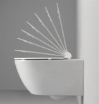 GSI Pura Zestaw Toaleta WC podwieszana 55x36 cm SwirlFlush bez kołnierza z deską wolnoopadającą slim biały 881511+MS86CSN11+FISR2