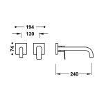 Tres PROJECT-TRES ELEMENT NAŚCIENNY DO PODTYNKOWEGO KORPUSU BATERII UMYWALKOWEJ-21130022OPM
