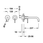 Tres Study bateria umywalkowa podtynkowa stal 26230002AC WYSYŁKA/24H