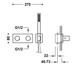 Tres B-SYSTEM BATERIA TERMOSTATYCZNA PODTYNKOWA 2-DROŻNA B-SYSTEM-30735201NM