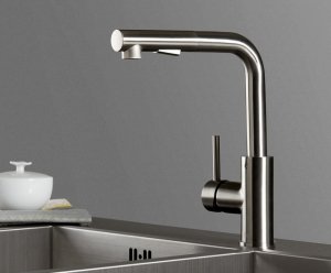 AQG Bateria kuchenna z wyciąganą wylewką INOX Fan 05FAN510IS