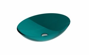 Besco Anya Ocean Breeze umywalka nablatowa + maskownica czarny matt UMA50OBB