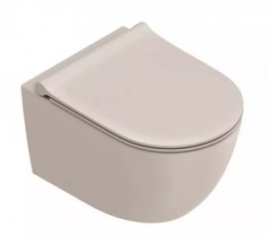 Catalano SFERA Zestaw podwieszany Seta Satinato Silentech 50 cm Miska WC + deska + mocowania kolor jedwabiu / beżowy mat 0511500031+0551200031+9056060000