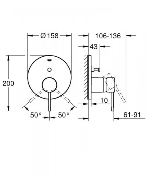 Grohe Essence Bateria wannowo-prysznicowa podtynkowa stal nierdzewna 24167DC1
